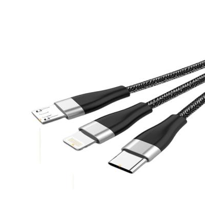 China For Android Factory Wholesale 3 in 1 Data Cable 3A Cable for V8, Type-C and Lighting for sale