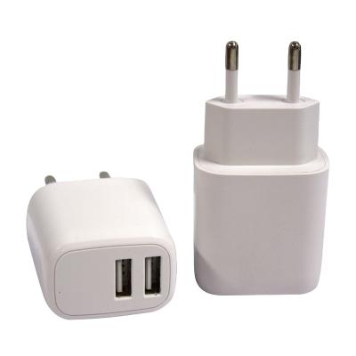 China Smart Universal Mobile Phone UPL Travel Adapter With USB Charger 5V 2.4A Dual EU Wall Charger for sale