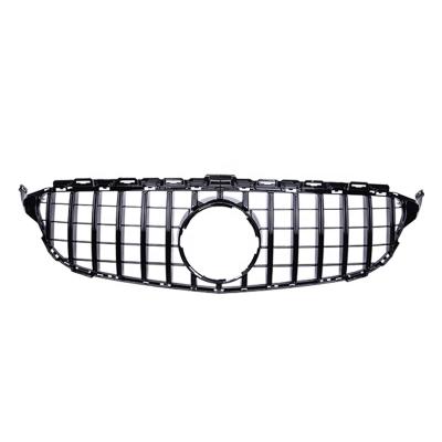 China Hot Selling High Quality Black ABS Front Grille W205 GTR Style For Mercedes-Benz 2015-2018 C-Class for sale