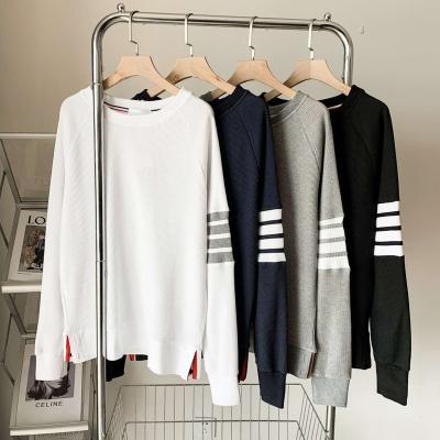 China Wholesale Street Vintage Women Anti-Wrinkle Factory Mens Sweatshirts Tomm Men O-Neck Colorblock Striped Casual Sweatshirts Sweatshirts for sale