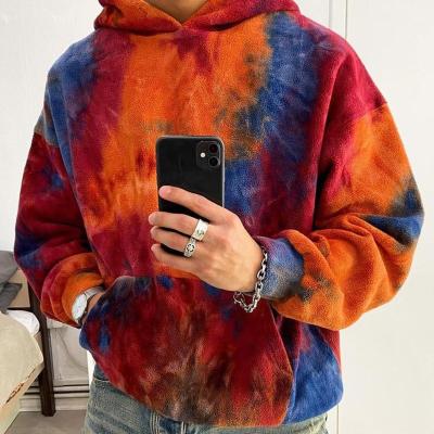 China Anti-Wrinkle Tie Dye Splash Windproof Men's Sweatshirt Crewneck Top Printing Loose Men's Hoodie for sale