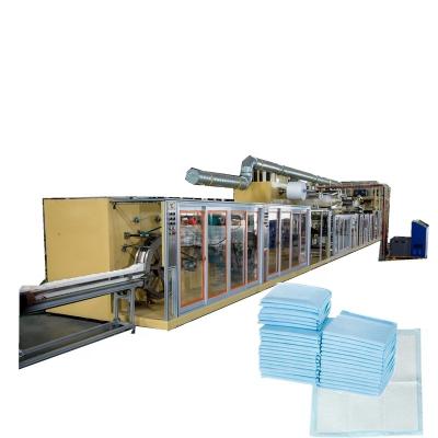 China Full Automatic Factory Semi Servo Disposable Hygiene Care Under Pad Making Machine Factory Manufacturing for sale