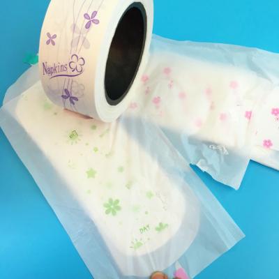 China XingYuan Factory Disposable Sanitary Napkin Pads Printed Color Release Plain Weave Paper for sale