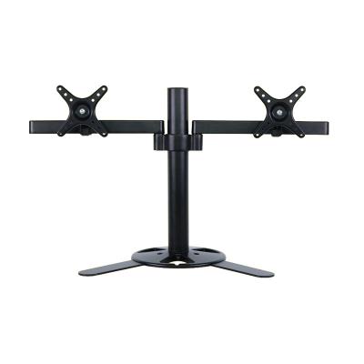 China Aluminum alloy/iron double screen 10-27 inch TV stand vesa stand double computer monitor stand marble monitor stand for sale