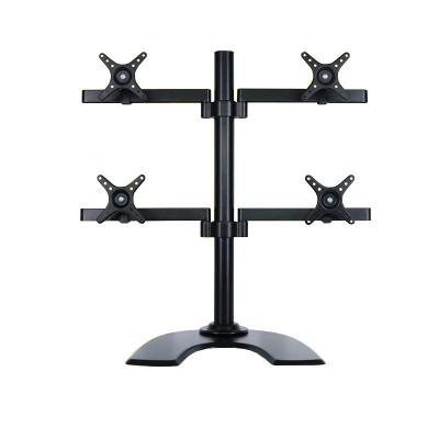 China Aluminum alloy / iron 4 screen monitor stand for computer led monitor 10 to 27 inch led monitor lift vesa stand for sale