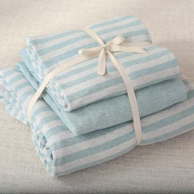 China Nondisposable Fashionable Luxury Knitting Striped Duvet Cover Set 100% Cotton Bedding Set for sale