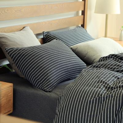 China Eco Friendly Nondisposable Striped Fabric Bedding Set 100% Cotton Jersey Bed Linen Sheet for sale