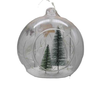 China Unlimited Custom Glass Ball With Led String Christmas Tree Ornaments Light Hanging Christmas Decorations for sale