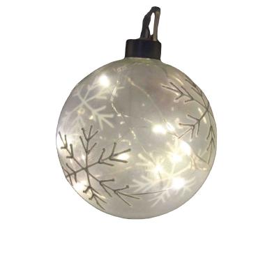 China Unlimited Wholesale High End Custom LOGO Christmas Glass Balls With LED String Light Inside Decorations Personalized Glass Ball Ornaments for sale