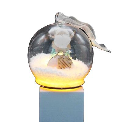 China Europe Manufacture Wholesale Clear Christmas Ornaments Balls With Snowman Fashion Glass Ball Hanging Decoration for sale