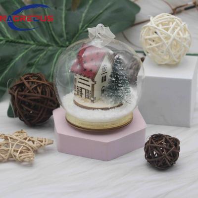 China Europe 2022 Hot Sale Christmas Tree Ball Decoration Clear Glass Balls With LED Lights Inside Ornament for sale