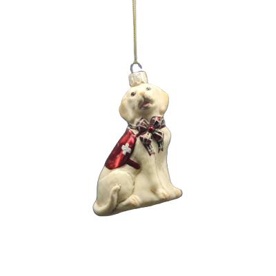 China Europe 2023 New Cute Stained Glass Dog Ornaments Festival Decorations Christmas Tree Hanging Ornaments for sale