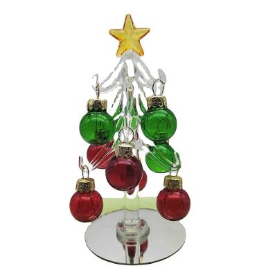 China Wholesale Celebration Party Europe Holiday Ornaments Boxed Glass Artificial Christmas Tree With Ball Ornaments for sale