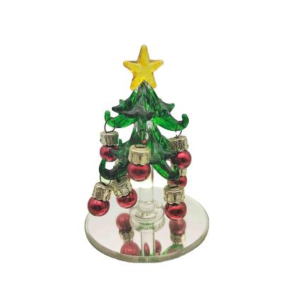 China Wholesale Celebration Party Europe Holiday Ornaments Boxed Glass Artificial Christmas Tree With Ball Ornaments for sale