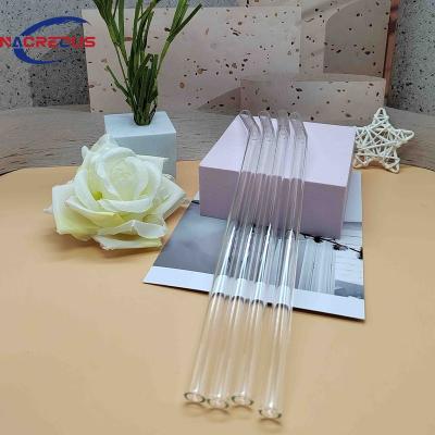 China Borosilicate Eco-friendly Colorful Drinking Straw Glass Straw Tube Party Favors Bar Drinkware Europe Reusable Glass Straws Top for sale