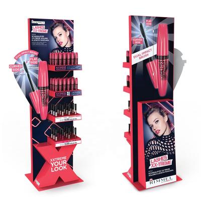 China China Single Sided Custom POP Corrugated Cardboard Tanding Racks For Shops Floor Pegboard Cardboard Display Stand Racks for sale