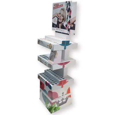 China Single Sided Store Display Manufacturers Floor Display Fixture Racks Shelves For Make Up Rack Counter Cosmetic Display for sale