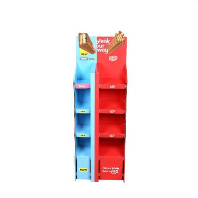 China Single Sided Foldable Cardboard Stand POSM Custom Retail Supermarket PDQ POP Cardboard Portable Floor Display for sale