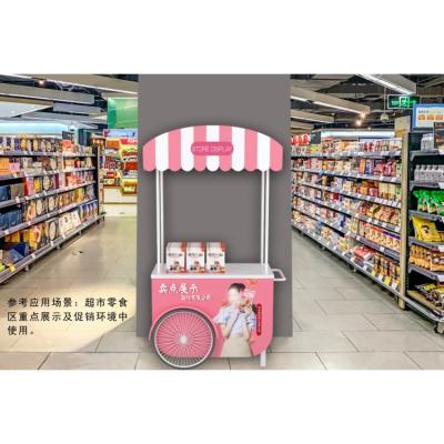 China Supermarket Custom Design Supermarket Retail Store Snacks Promotion Metal Plastic Display Cart for sale