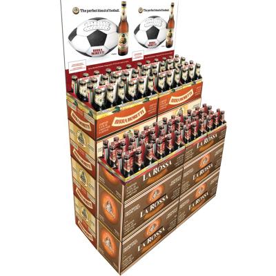 China 18 Years Single Sided Custom Beverage Beer Bottle Liquor Wine Paper Product Display Retail Store Floor Stand Cardboard Display Rack for sale