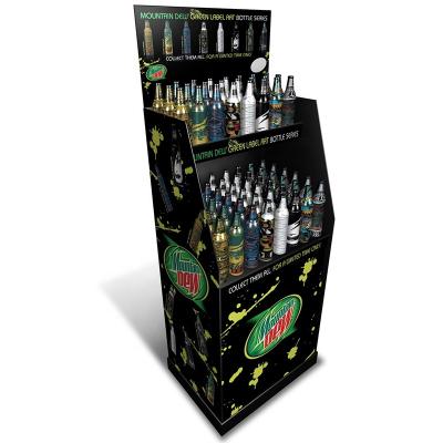 China Single Sided Recyclable Corrugated Advertising POSM Floor Cardboard POP Display Stand Racks For Beer for sale