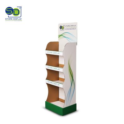 China Custom Fast Assembly Supermarkets Shop Retail Cardboard Display Racks Advertising Display Stand Ready To Ship for sale