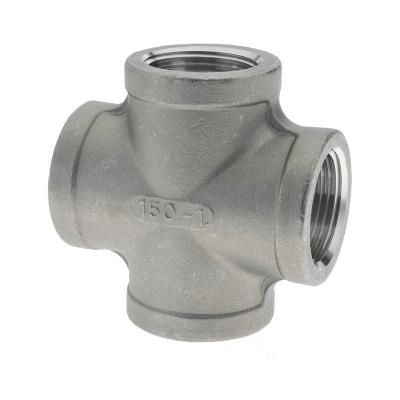 China SS 304 304 316 Stainless Steel Cross Threaded Stainless Steel Pipe Tube Fittings Reduced Cross Factory Manufacturer for sale