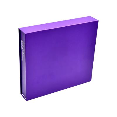 China Recyclable Luxury Book Cardboard Paper Boxes Purple Packaging Gift Box With Logo for sale