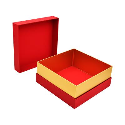 China Recyclable Custom Luxury Red Gold Paper Gift Boxes Packaging Boxes for sale