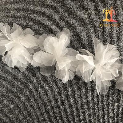 China New Viable Style 3D Flower Organza Lace Trim XM-FT0021 for sale