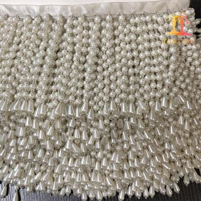 China Eco-friendly new style pearl trimming and luxury pearls tassel and fringe for costume for sale