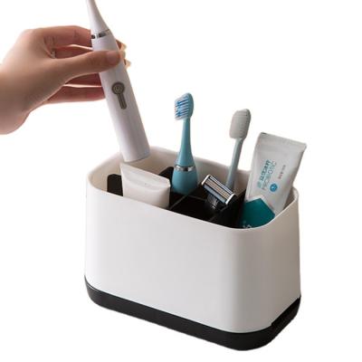 China Wholesale Plastic Modern Creative Bathroom Toothbrush Holder ABS Customized Viable Ceramic Washroom Accessory for sale