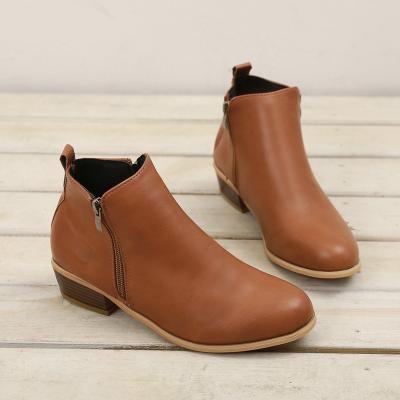 China 2019 Factory Price New Style Anti-odor Big Size Block High Heel Women Casual Shoes Ladies Suede Ankle Boots for sale