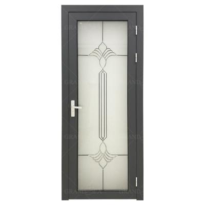 China Factory Wholesale Price Modern Aluminum Exterior Door Swing Bathroom Frosted Glass Doors for sale