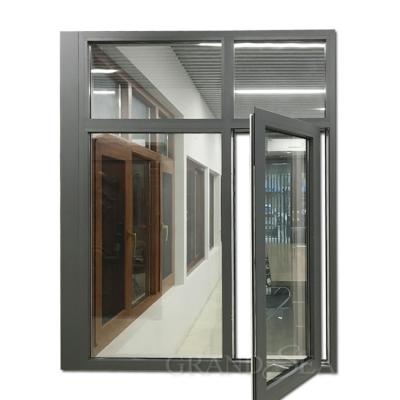 China Screen Picture French Aluminum Profile Folding Glass Casement Double Window And Door for sale