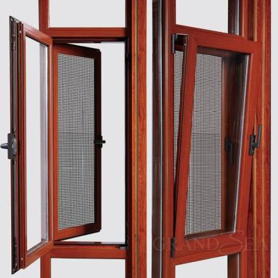 China Two Way Egypt Material Tilt Casement Folding Turn And Hopper Opening Aluminum Screen Window With Guard Railing for sale