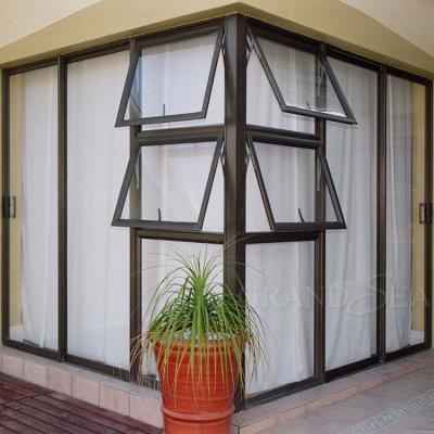 China Screen Iraq style folding top hung small sashl frame corner reflective glass aluminum window for home for sale