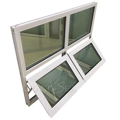 China Screen Ethiopia Style Single Sash White Aluminum Frame Folding Reflective Glass Top Hung Window For Home for sale