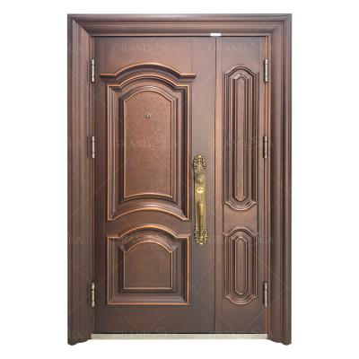 China Supplier Modern Chinese Metal Door Frame Church Door Design Copper Color Steel Door For Business for sale