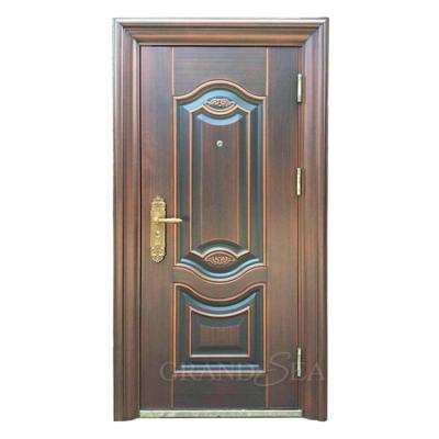 China Swing Security Exterior Steel Door With Glass / Iron Stronger Steel Door Design for sale