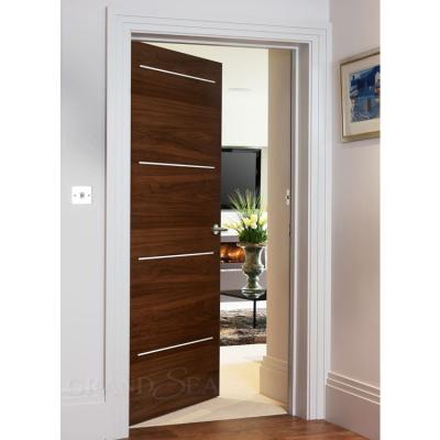 China Ghana Coastal Modern Gray Wood Interior Room Lower Prices Heat Transfer Color MDF Style Wooden Door for sale