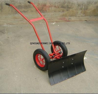 China Snow Shovel Two Wheel Snow Shovel With Adjustable Handle Durable Wheel Snow Pusher Cart for sale