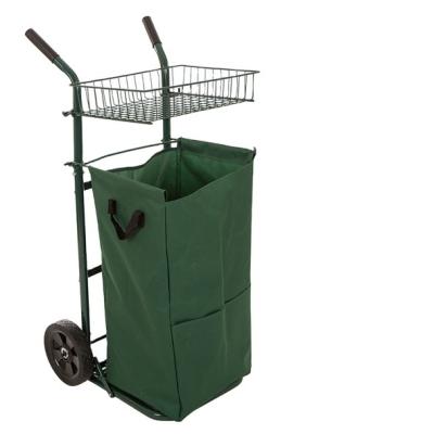 China Storage Camping Outdoor Garden Cart With Wheels Empty Garden Cart With Detachable Leaf Garbage Bag for sale