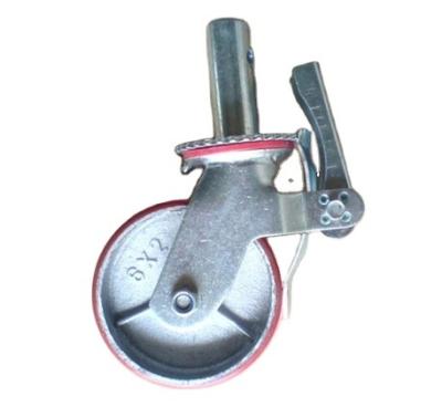 China SWIVEL 5 inch 6 inch 8 inch PU scaffold caster 8X 2 inch scaffold rubber caster with brake for sale