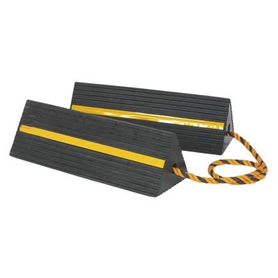 China Rubber PAIRS Heavy Duty Rubber Wheel Chocks 8kg Prevents Every Vehicle Movement for sale