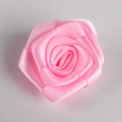 China Wholesale Handmade Custom Made Floral Small Rose Make Satin Ribbon Flowers Gift Decoration for sale