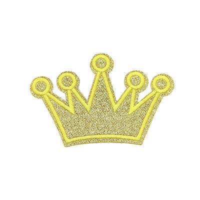 China Customized Handmade Crown Design Embroidery Patch Iron On Embroidery Patches Clothing Label for sale