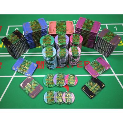 China Custom Dark Green Mixed Poker Chip Set High Quality Casino Crystal Plus Color Casino Entertainment Acrylic Color Chips for sale