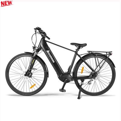 China Electric Bike 250w 36v City Assist Pedal Mid Motor M200 Bafang Cycle 700cc Aluminum Lectric Bikes Tire With Rear Luggage for sale