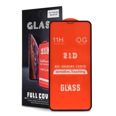 China 21D Anti-fingerprint mica vidrio templado para glue celular full tempered glass for sale